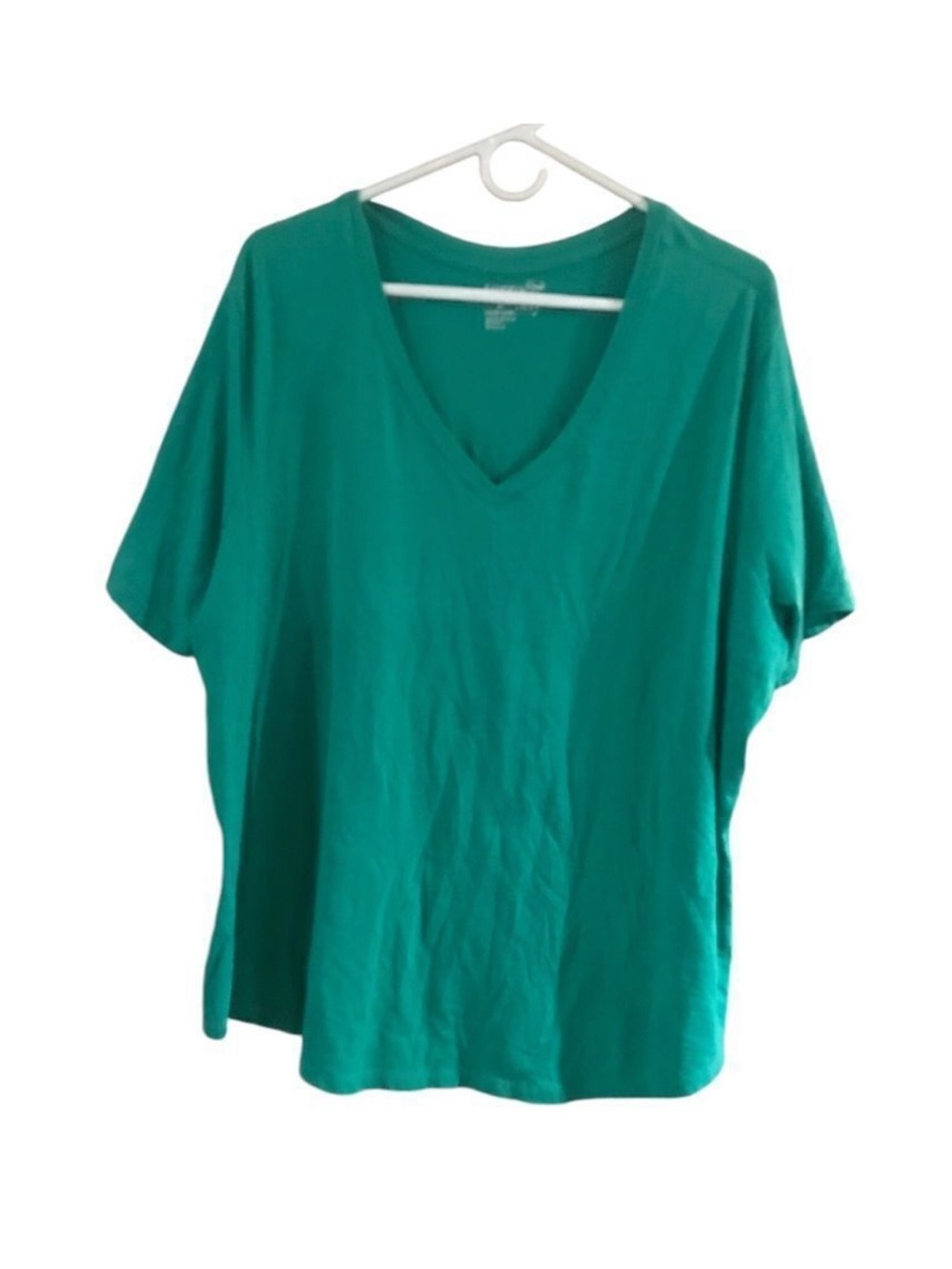 Terra & Sky Bright Teal V-Neck Short Sleeve Tee - Picture 7 of 8